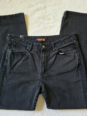 Aura Straight-Leg Women's Jeans in Black Wash Long Rise